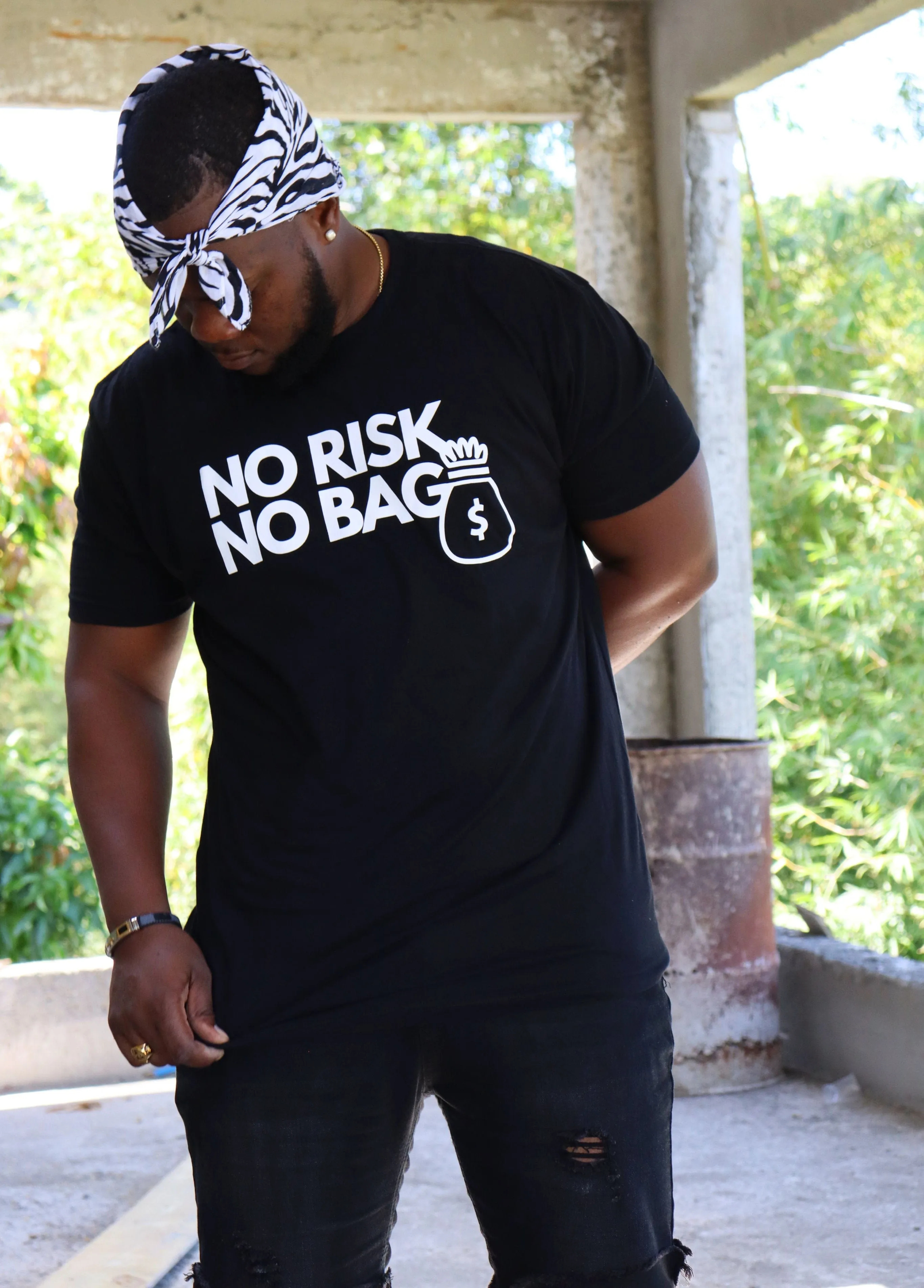 RISKY REWARDS “NO RISK NO BAG” COTTON TEE