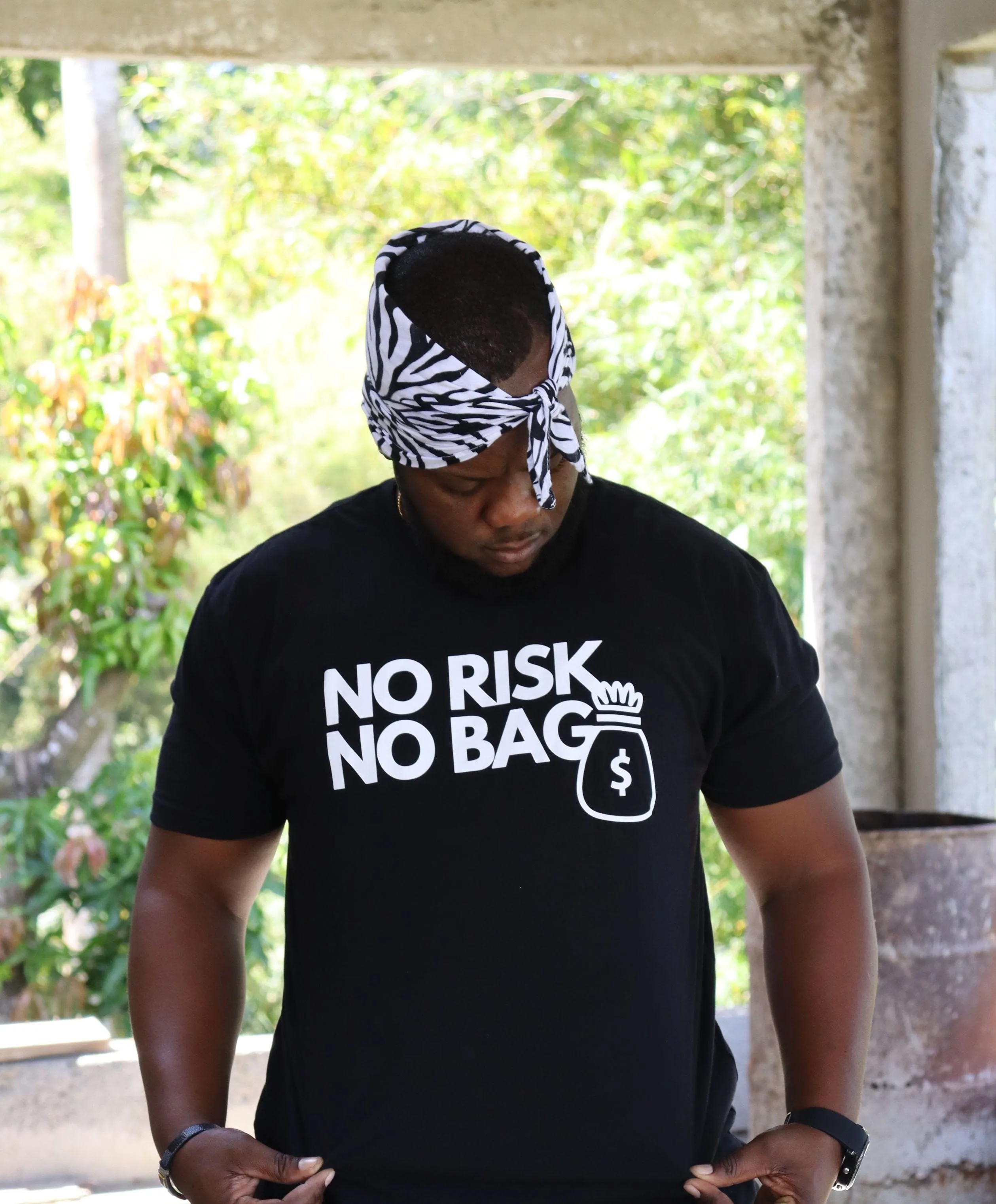 RISKY REWARDS “NO RISK NO BAG” COTTON TEE