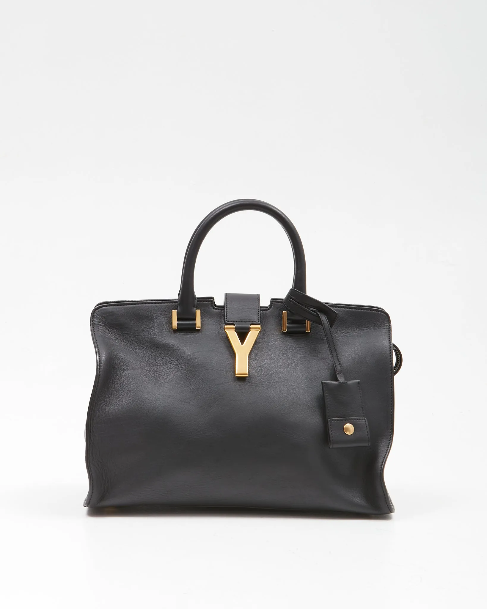 Saint Laurent Black Leather Chyc Cabas Small Tote