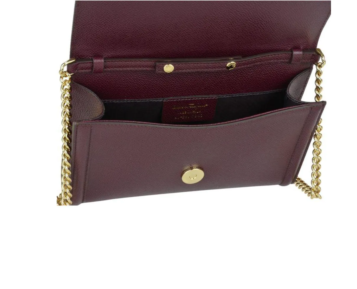 Salvatore Ferragamo Fiocco Vara Mini Bag in Wine