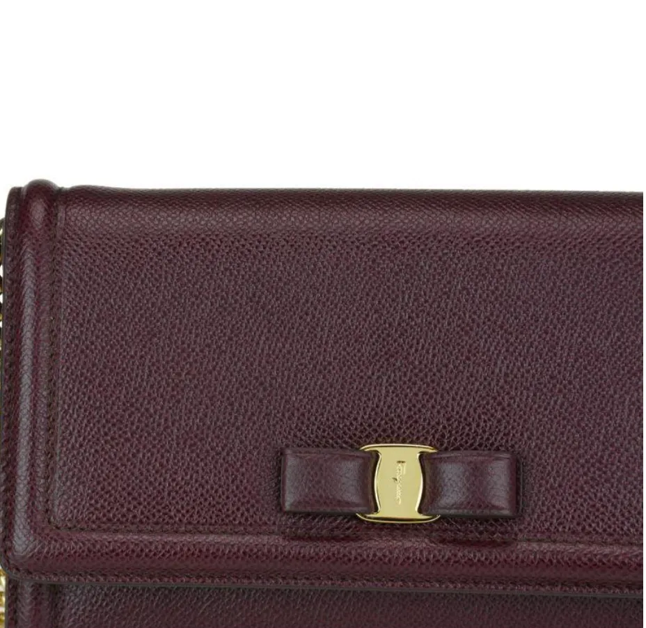 Salvatore Ferragamo Fiocco Vara Mini Bag in Wine