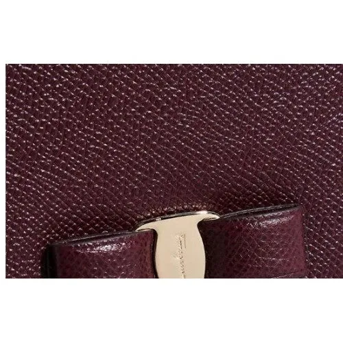 Salvatore Ferragamo Fiocco Vara Mini Bag in Wine