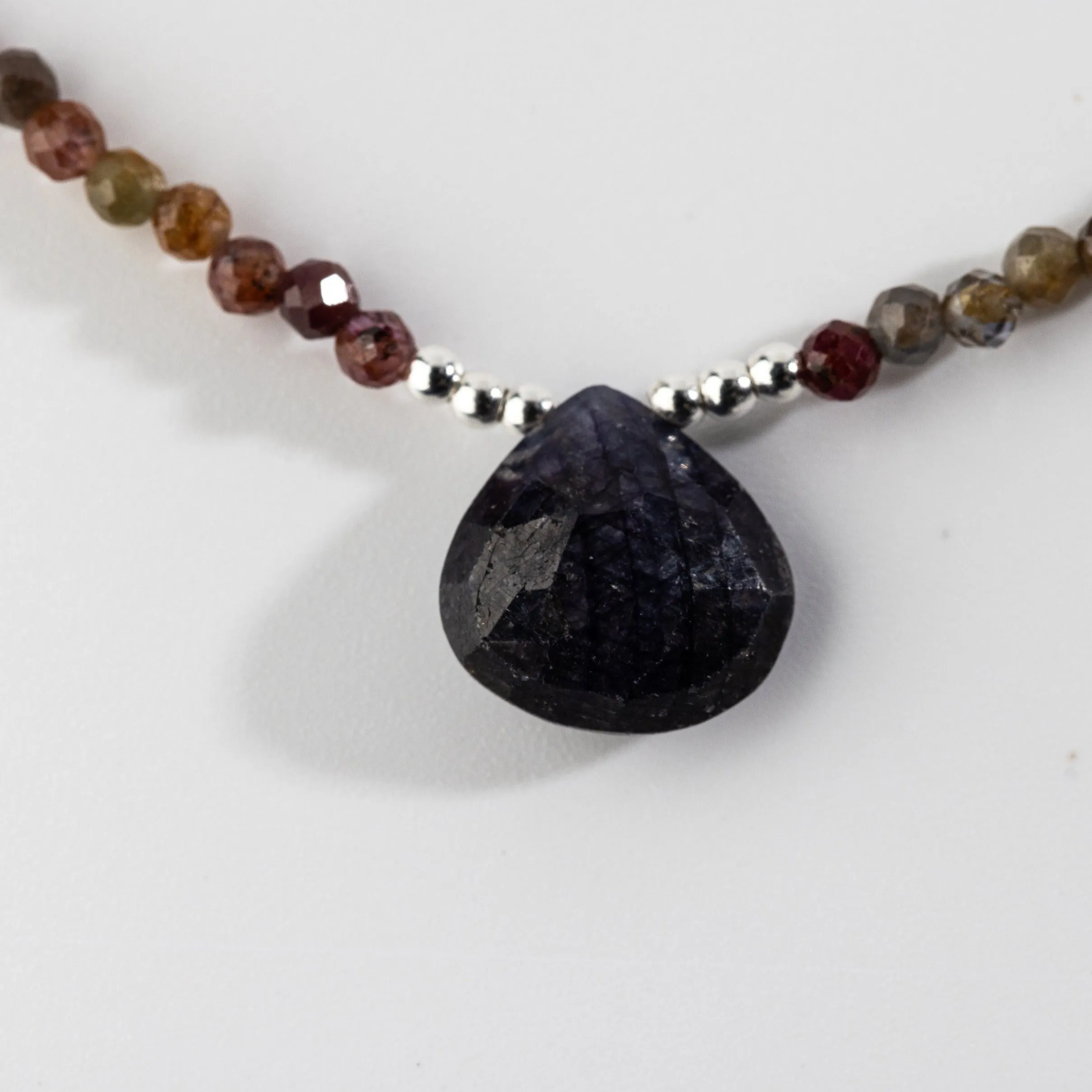 Sapphire Tear of Wisdom with Majestic Multigemstones Signature Necklace