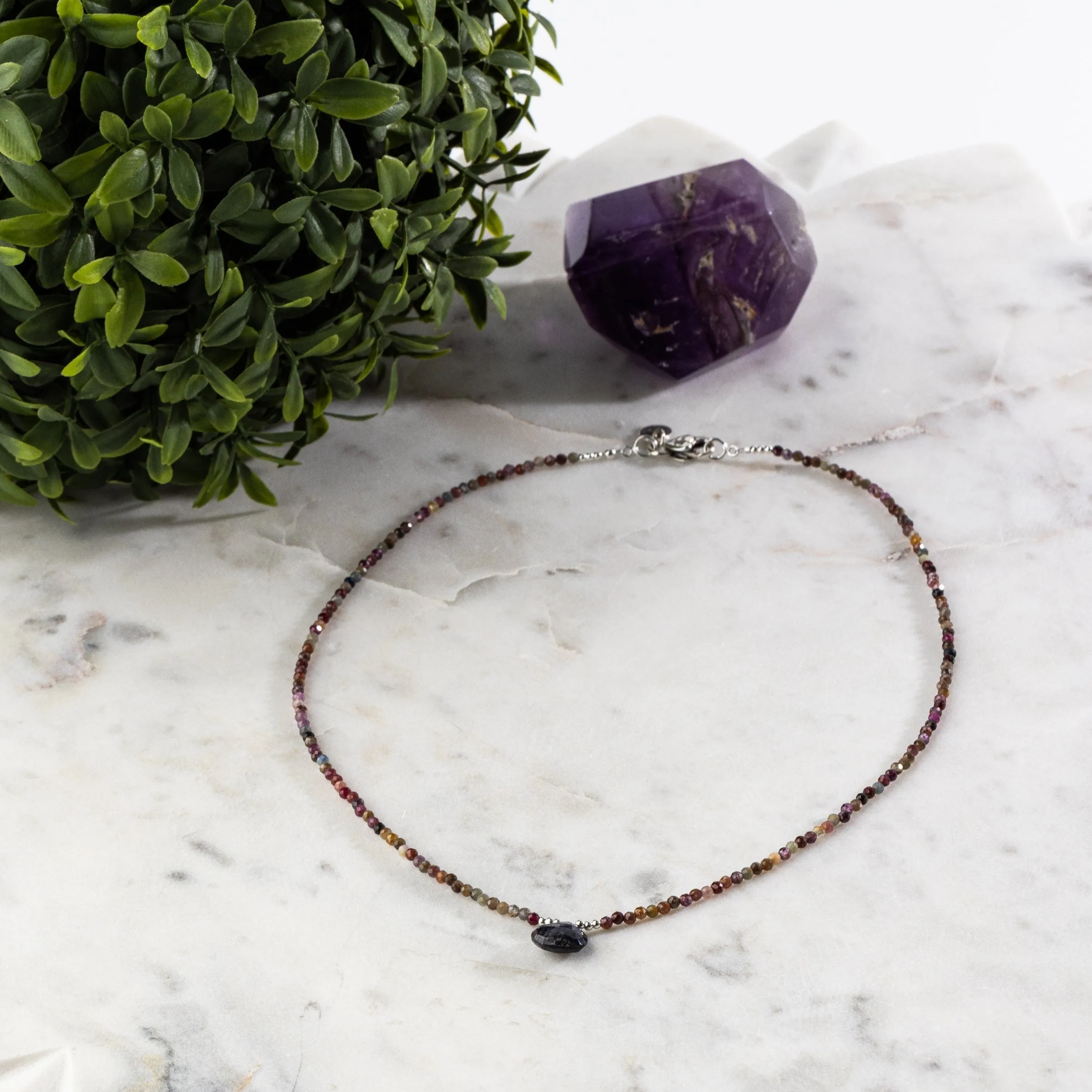 Sapphire Tear of Wisdom with Majestic Multigemstones Signature Necklace