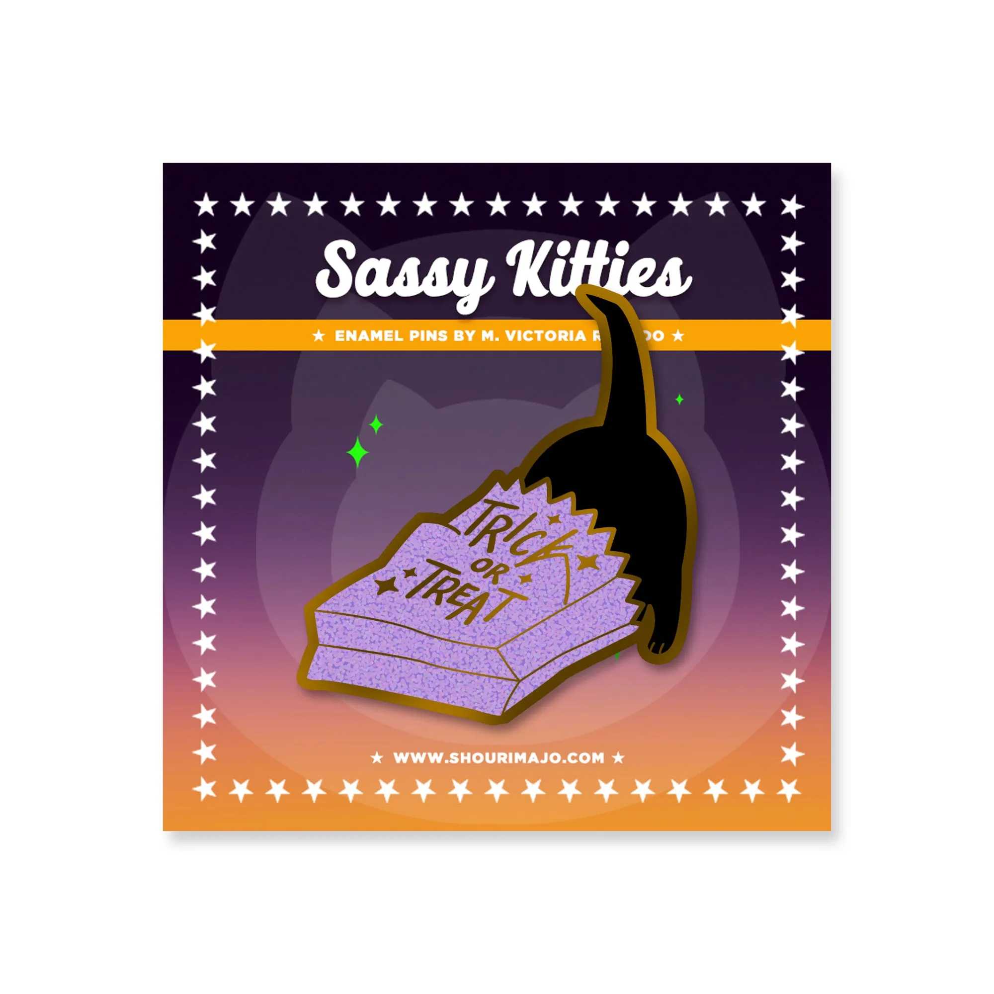Sassy Kitties Pumpkin Patch Trick-or-Treat Enamel Pin