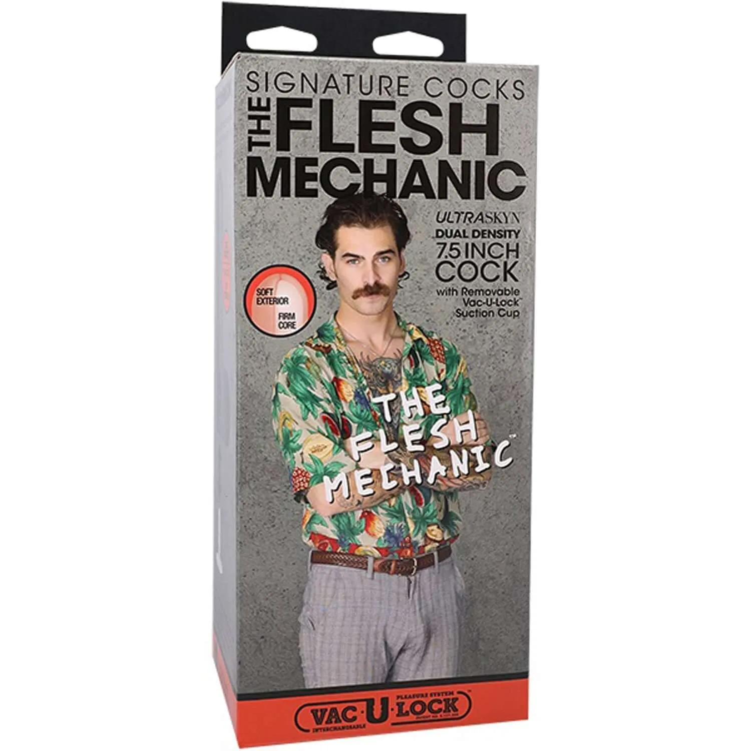 Signature Cocks the Flesh Mechanic 7.5 inches - Cock With Removable Vac-U-Lock Suction Cup - Vanilla