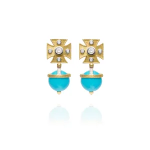 Signature Turquoise Maltese Cross Earrings