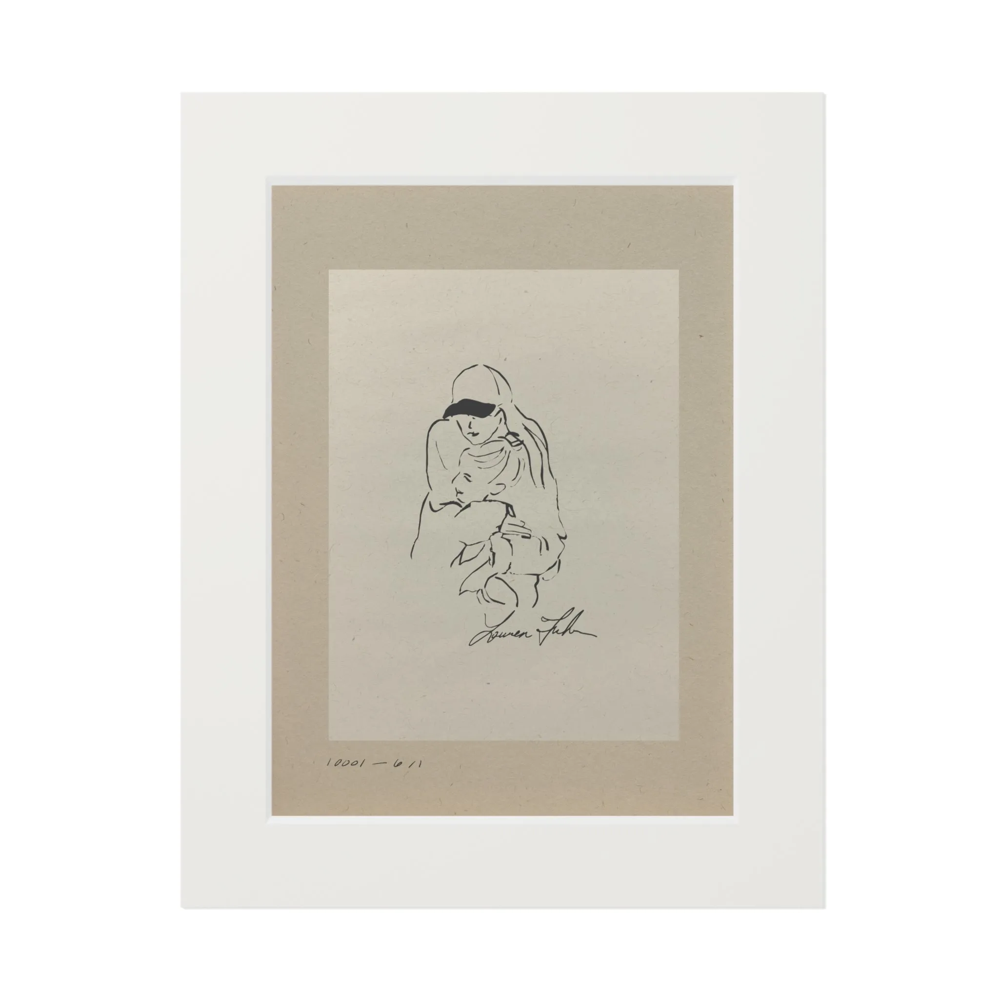 Sister I Matted Print- Cream & Charcoal