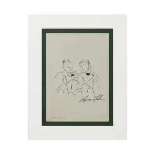 Sister III Matted Fine Art Print - Tennis Green