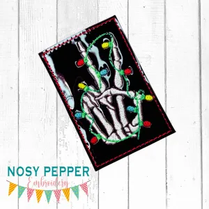 Skeleton Lights Gift Card holder machine embroidery design 4x4 DIGITAL DOWNLOAD