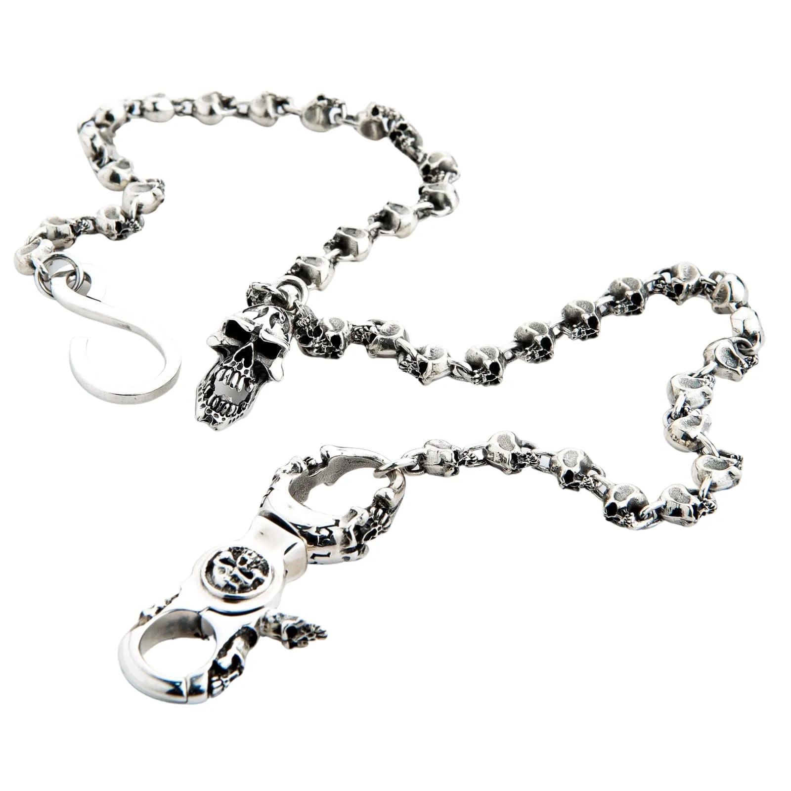Skull Sterling Silver Biker Wallet Chain