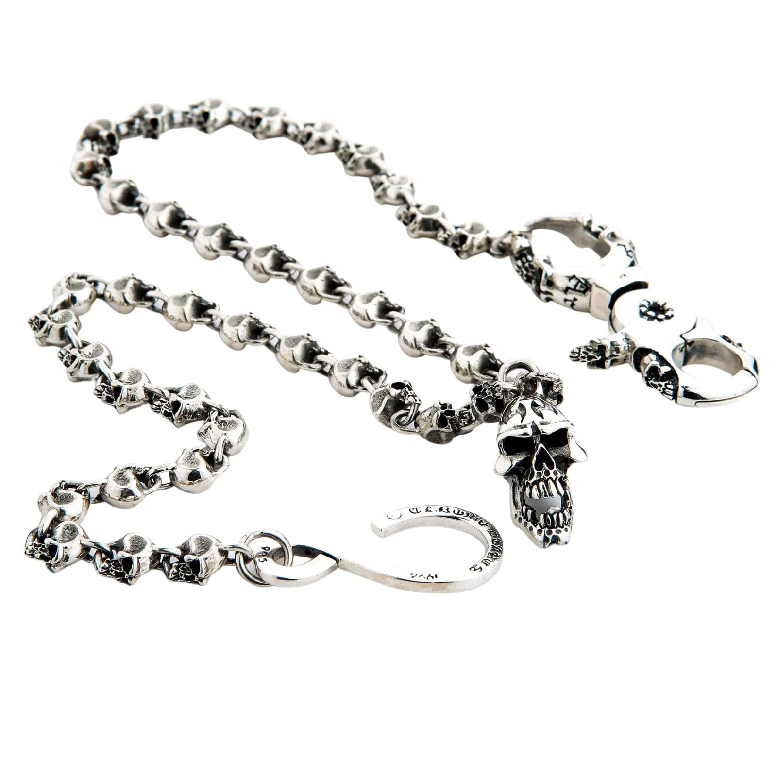 Skull Sterling Silver Biker Wallet Chain