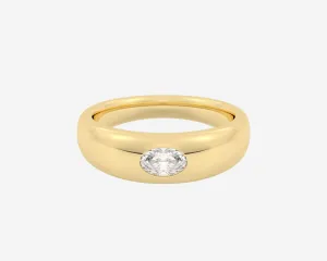 The Oval Diamond Signet