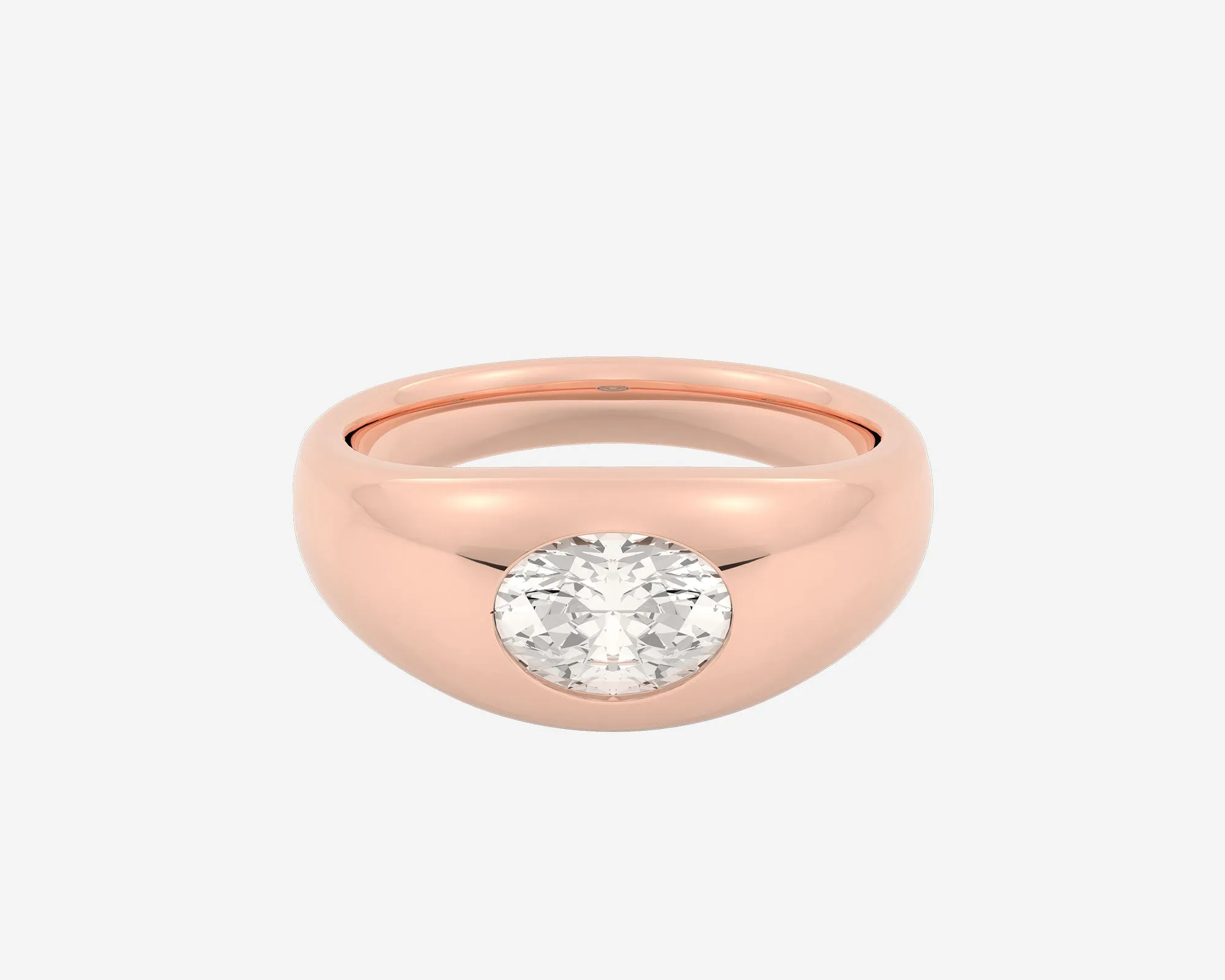 The Oval Diamond Signet
