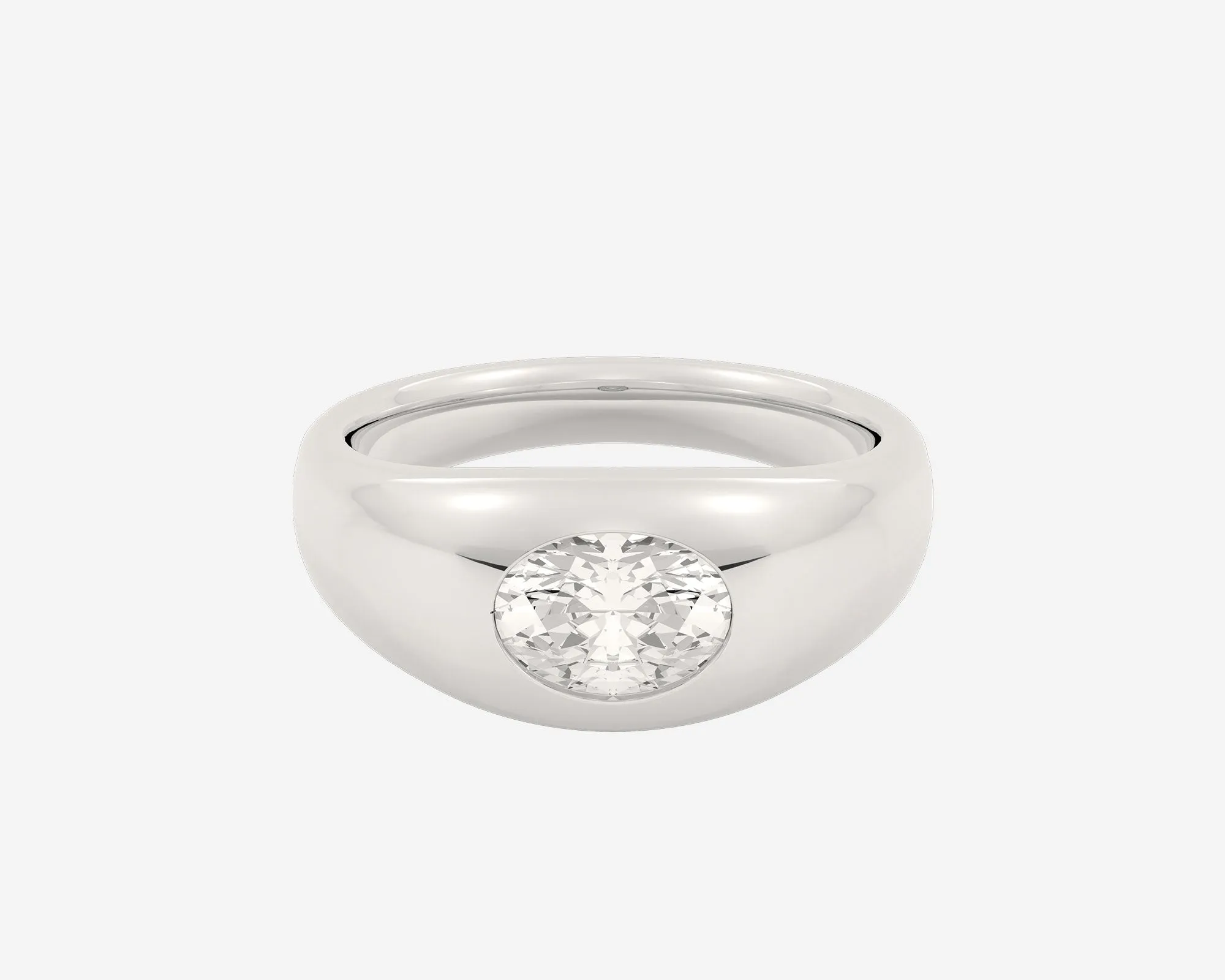 The Oval Diamond Signet
