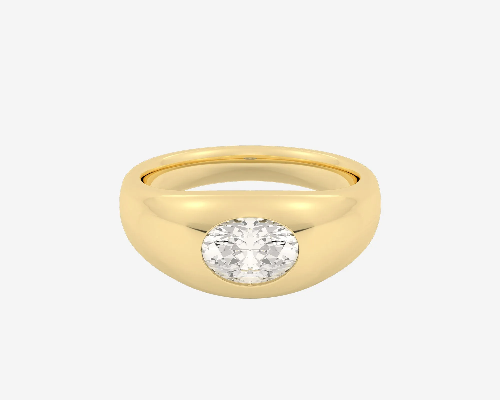 The Oval Diamond Signet
