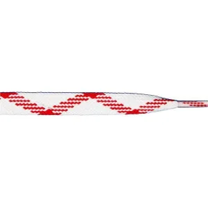 Thick Dual Tone Flat 9/16" - White/Red (12 Pair Pack) Shoelaces