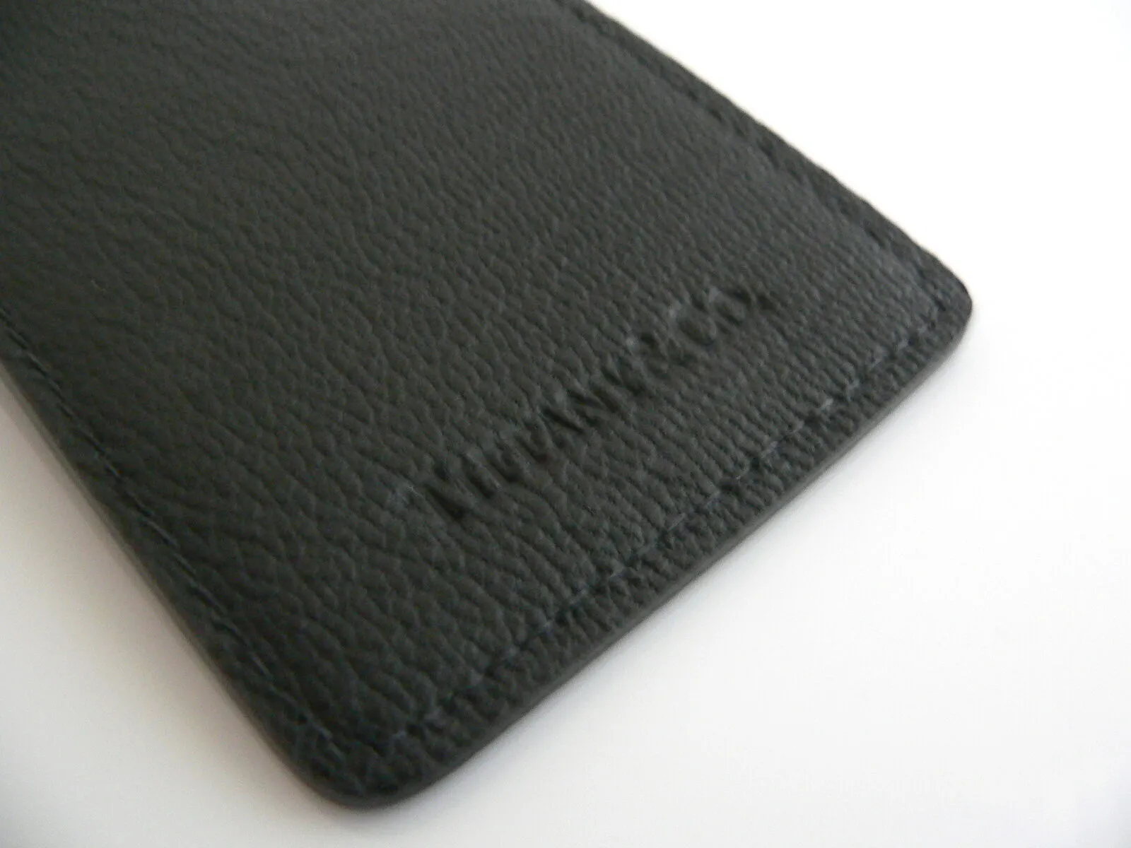 Tiffany & Co Black Textured Leather Luggage Tag Golf Bag Gift Traveler Love