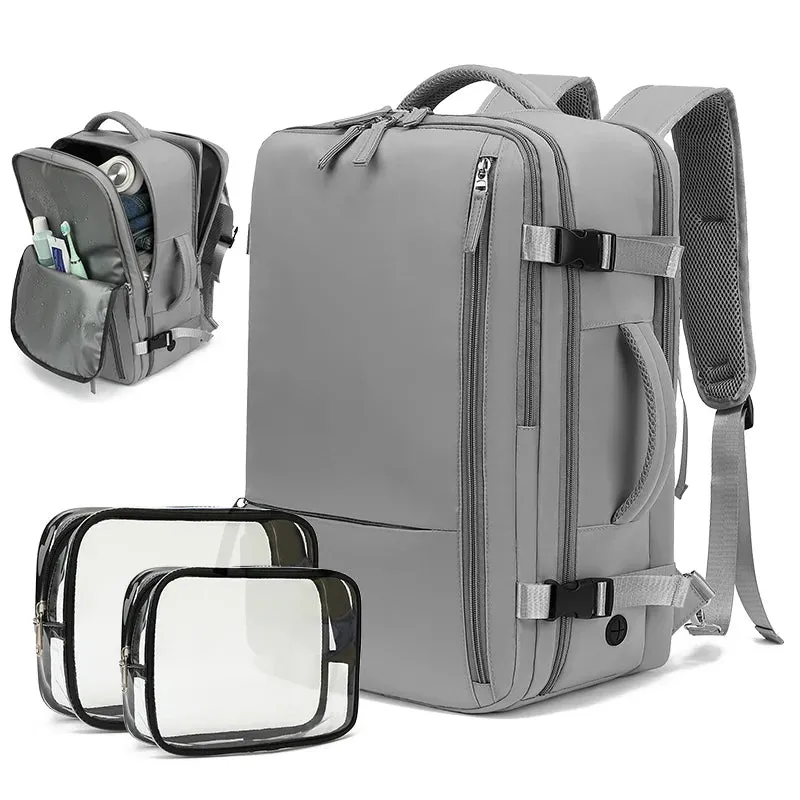 Travel Backpack for Women, Expandable 40L Carry on Flight Approved Backpack, 17 Inch Laptop Waterproof Travel Bag for College, T