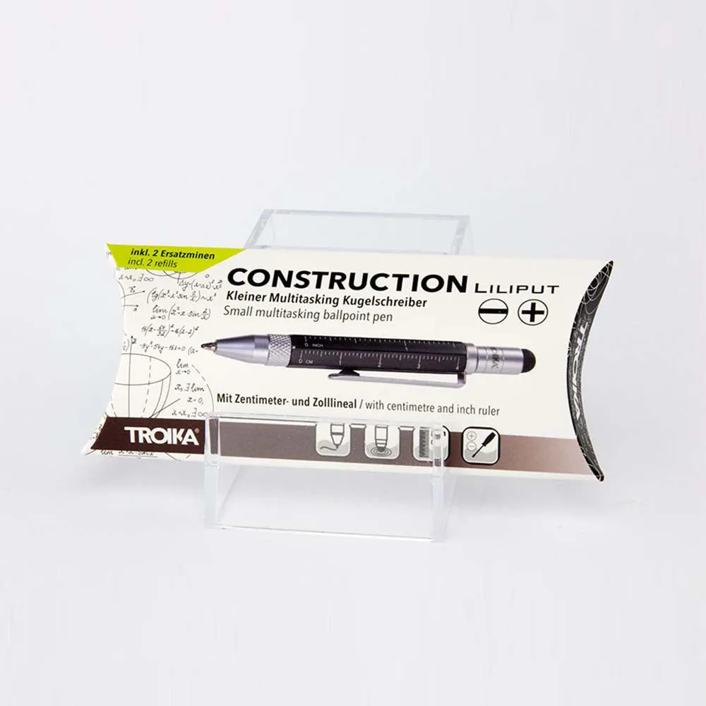 TROIKA Multitasking Mini Ballpoint Pen CONSTRUCTION - Black