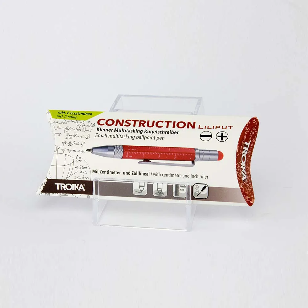 TROIKA Multitasking Mini Ballpoint Pen CONSTRUCTION - Red