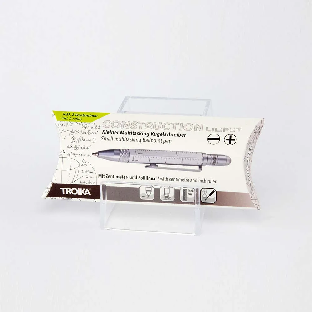 TROIKA Multitasking Mini Ballpoint Pen CONSTRUCTION - Silver