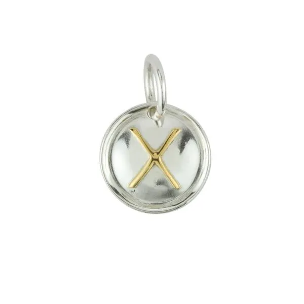 Two Tone Letter Charm