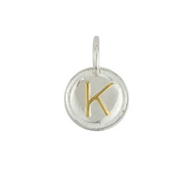Two Tone Letter Charm