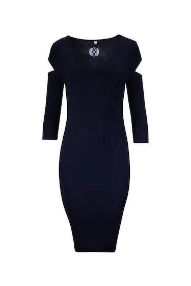 V Neck Black Cutout SIGNATURE Dress