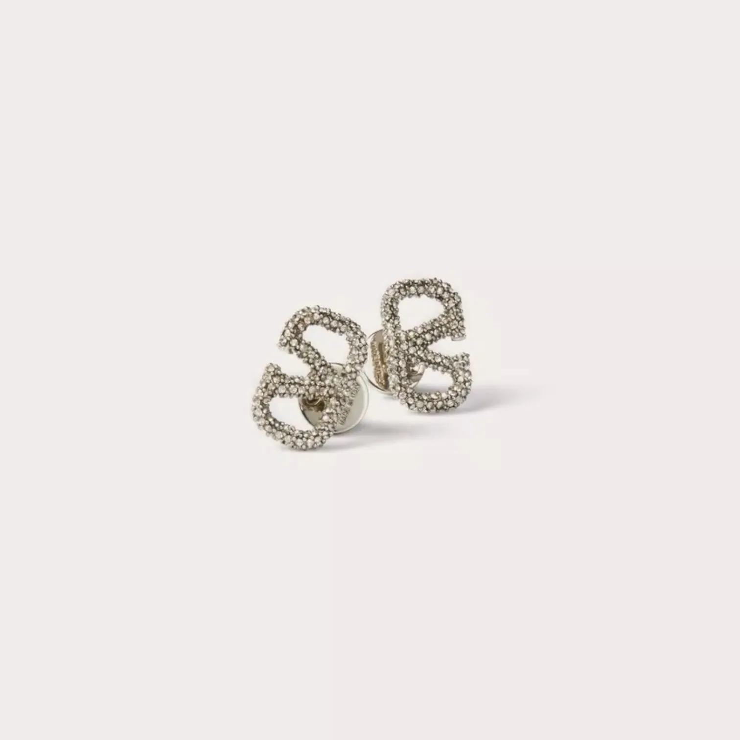 Valentino VLOGO SIGNATURE EARRINGS IN METAL AND SWAROVSKI® CRYSTALS