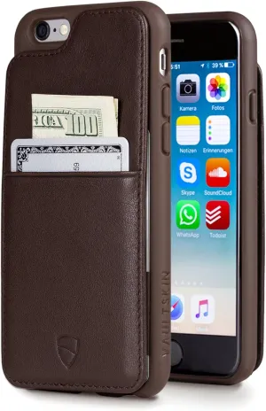 Vaultskin ETON ARMOUR Leather Wallet Case for iPhone 6S with Cardholder (Brown, for iPhone 6S)- slight dirty box