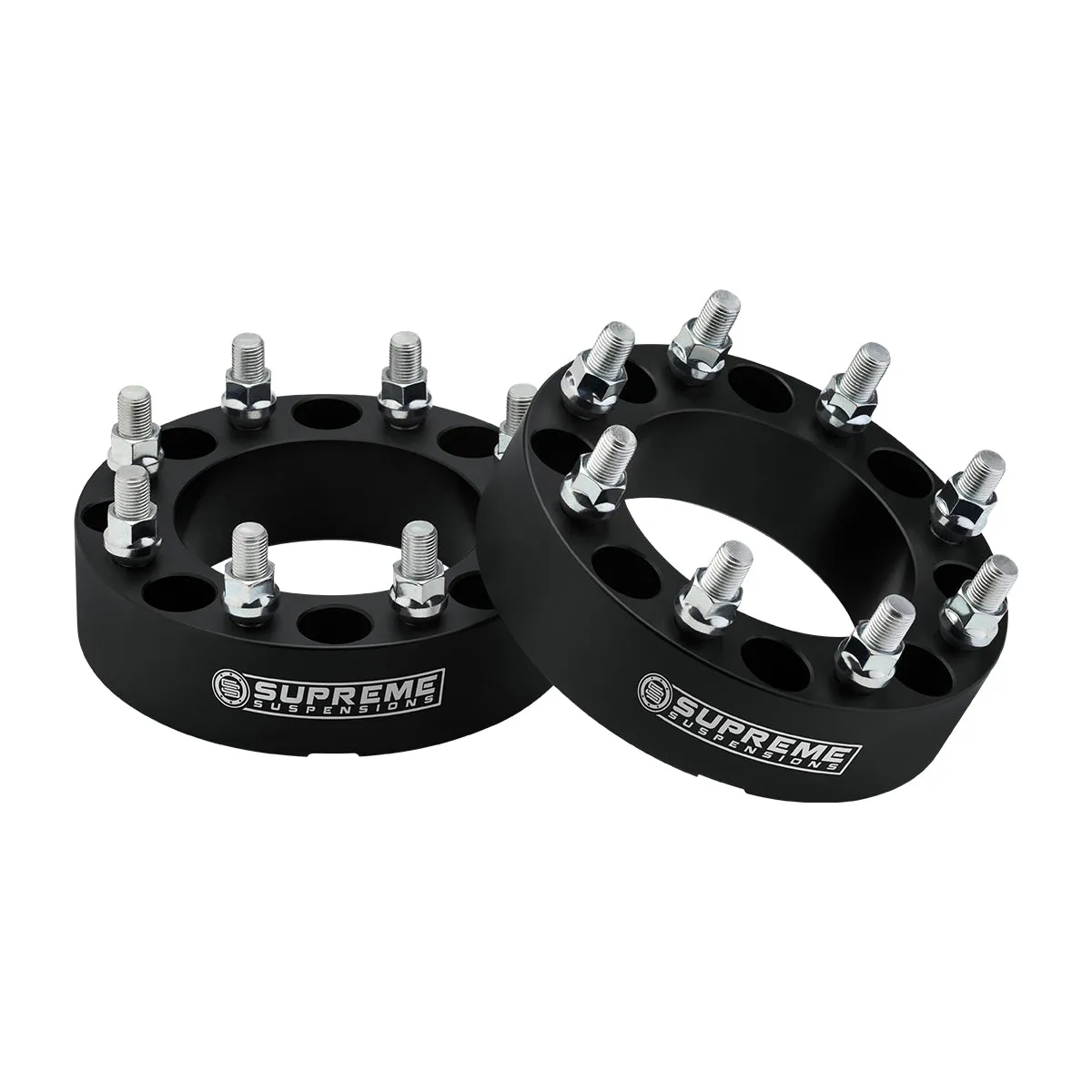 Wheel Spacers Set DODGE RAM 2500 3500 8x6.5" BP / 9/16"x18 Studs   Tire Valve Caps