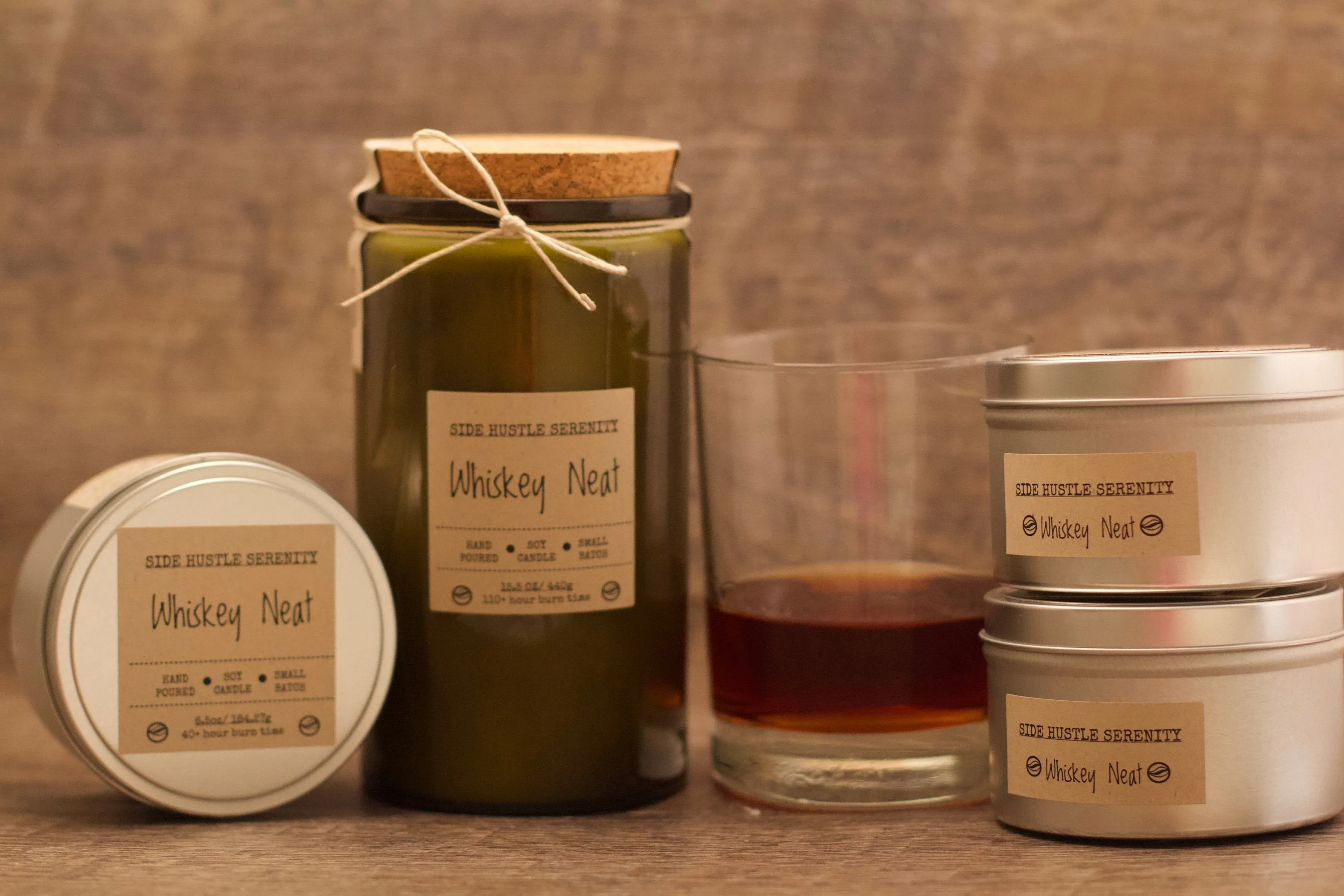 Whiskey Neat | Scented Soy Candle | 6.5oz