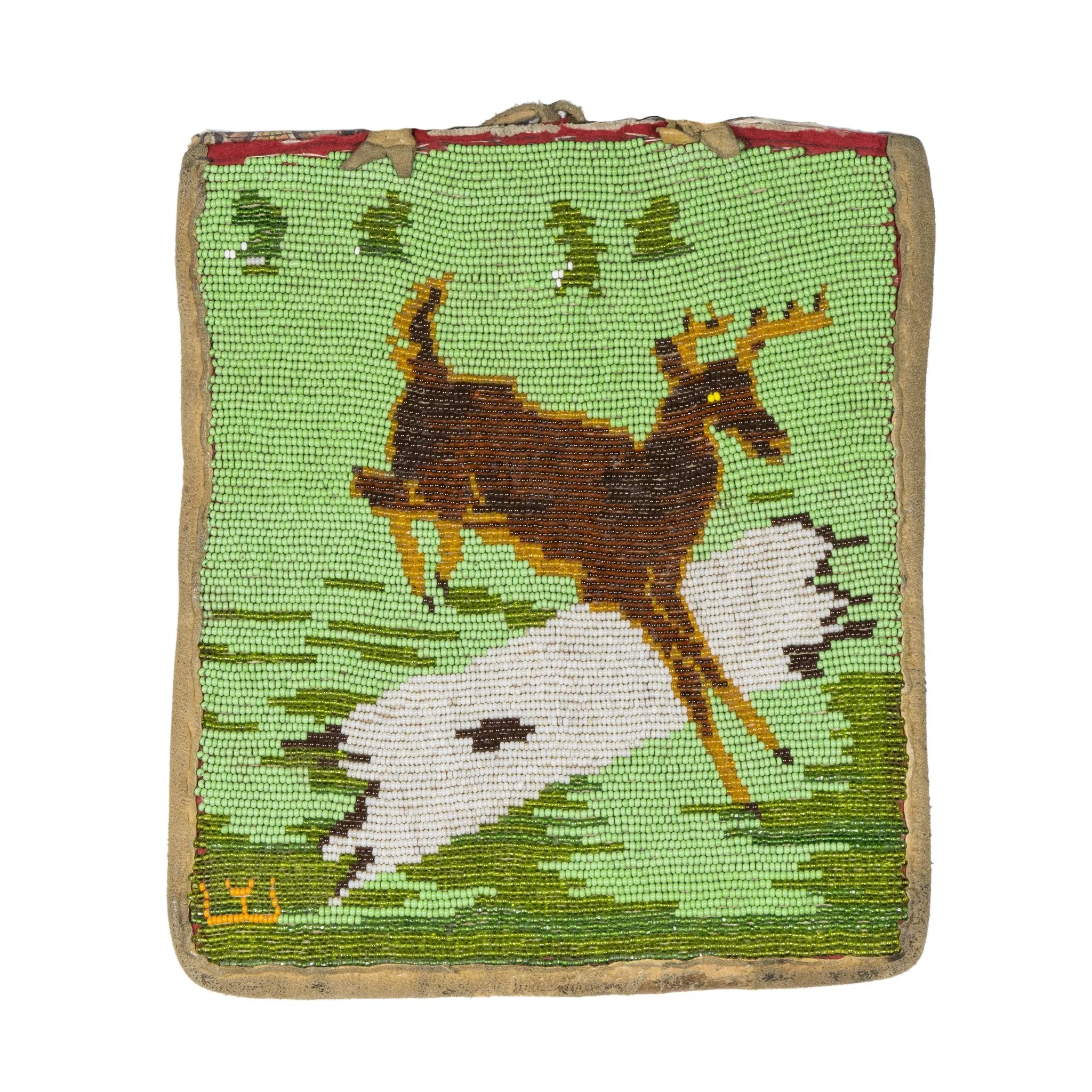Whitetail Buck Beaded Flat Bag