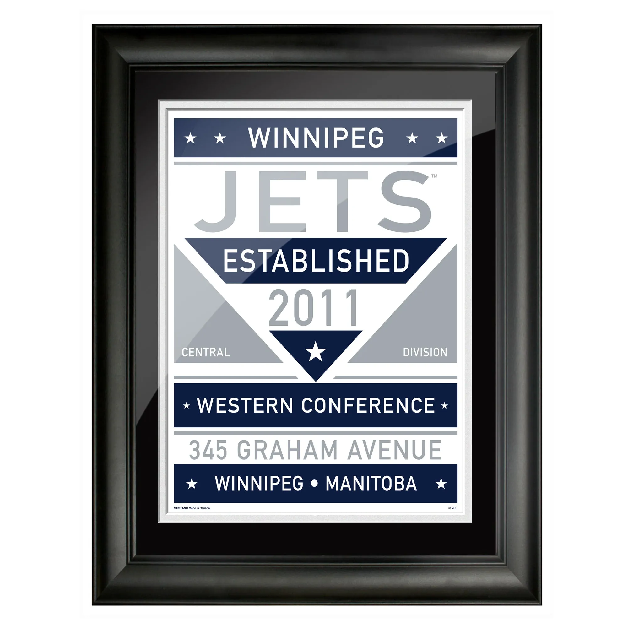 Winnipeg Jets 12x16 Dual Tone Framed Artwork