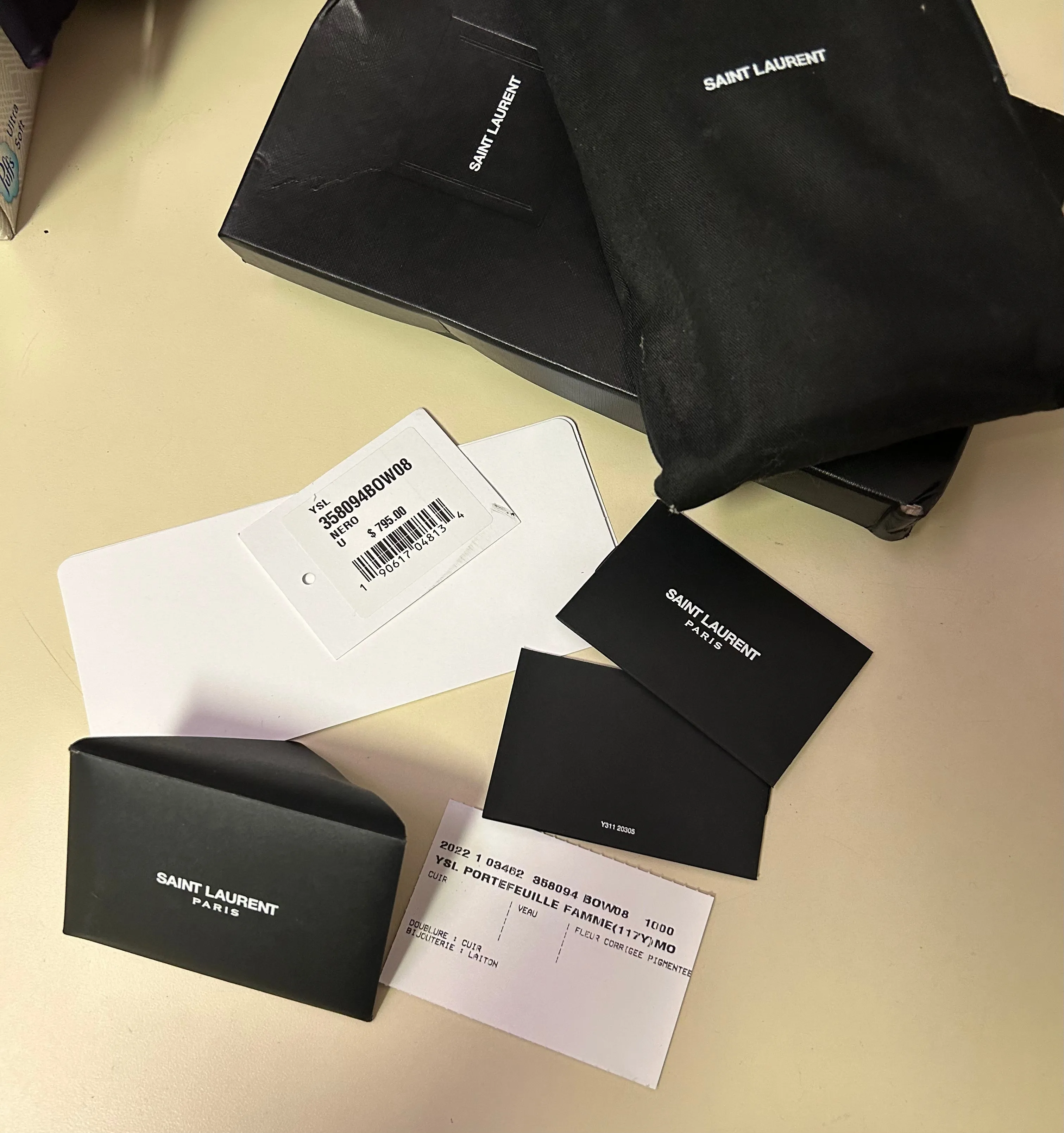 YSL Quilted Zippy Wallet