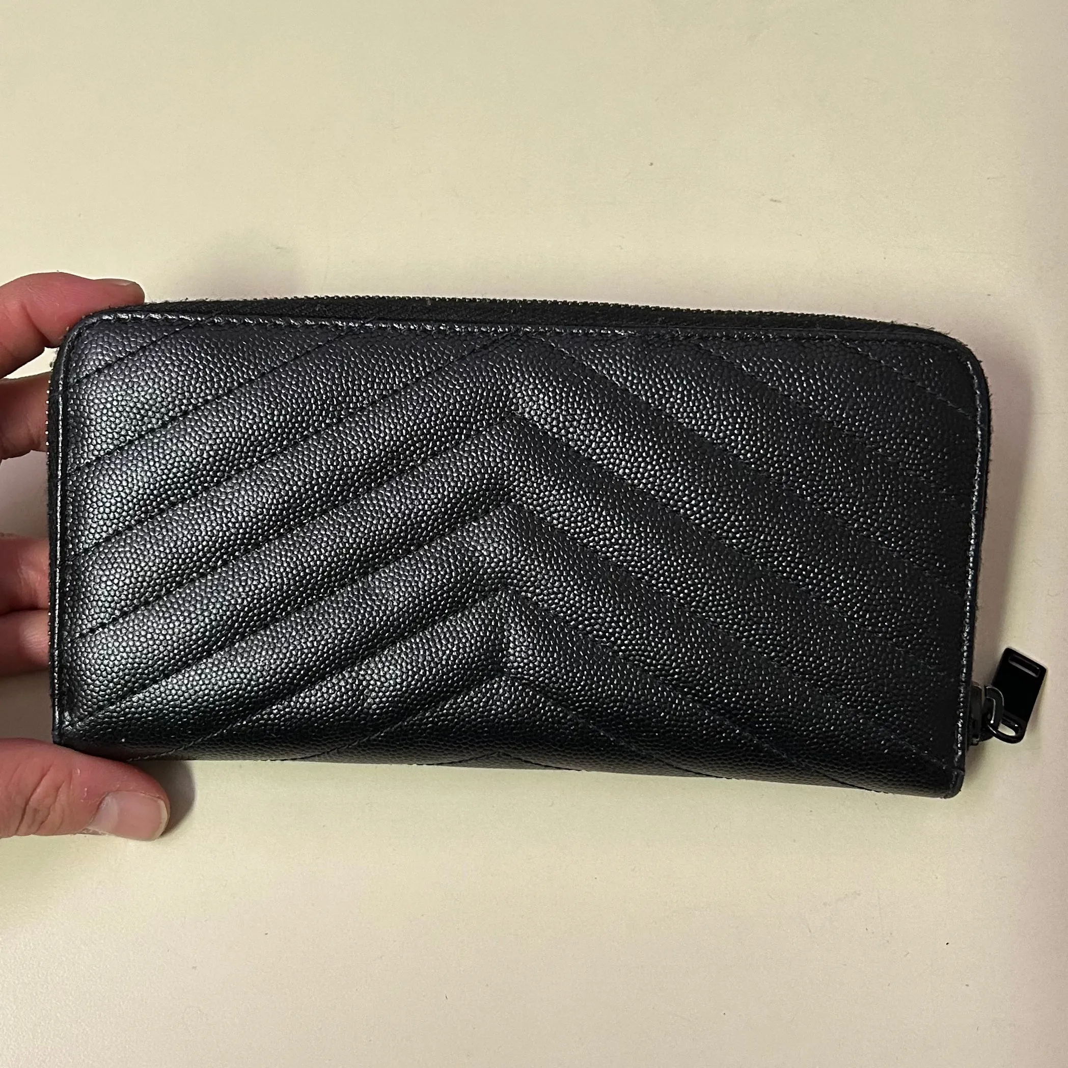 YSL Quilted Zippy Wallet