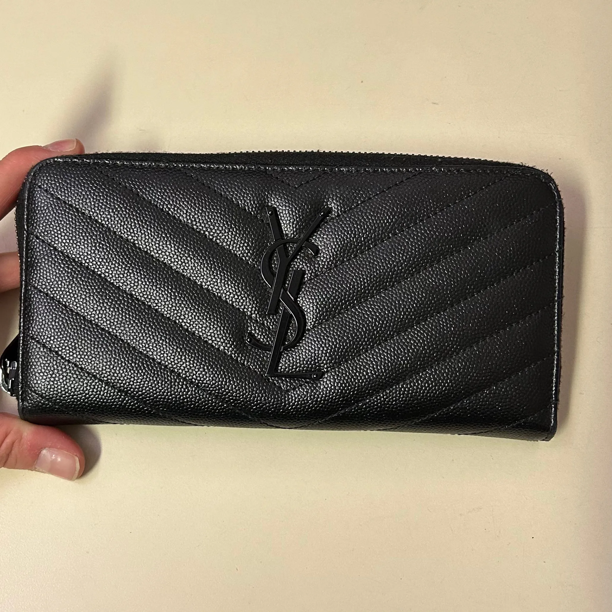 YSL Quilted Zippy Wallet