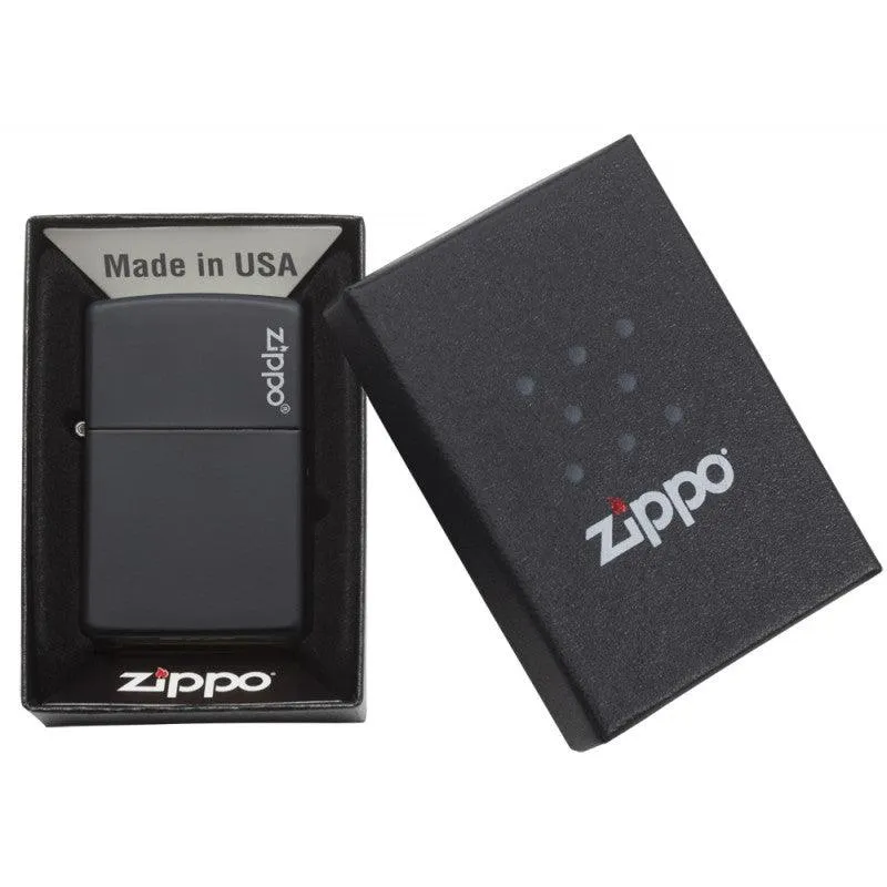 Zippo Black Matte Logo 218ZL