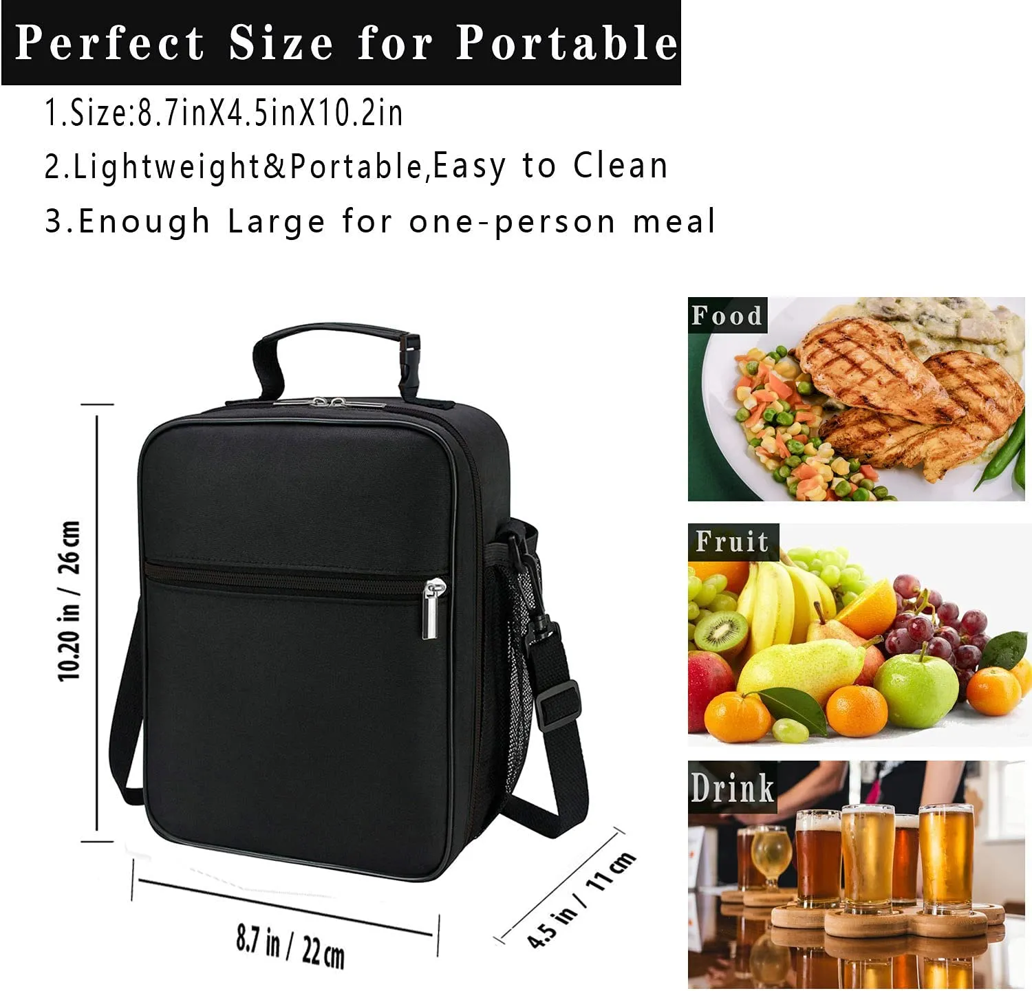 ZM-YOUTOO Insulated Lunch Bag - Reusable Lunch Box - Insulated Lunch Container Cooler Bag for Men&Women Office Work Picnic Hiking