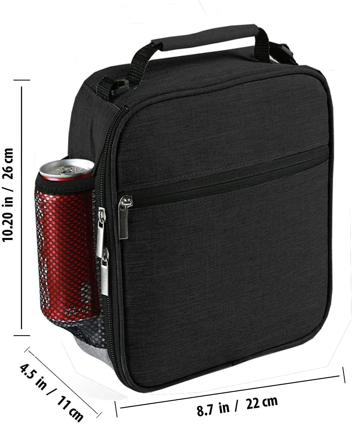 ZM-YOUTOO Insulated Lunch Bag - Reusable Lunch Box - Insulated Lunch Container Cooler Bag for Women&Men Office Work Picnic Hiking (Black)